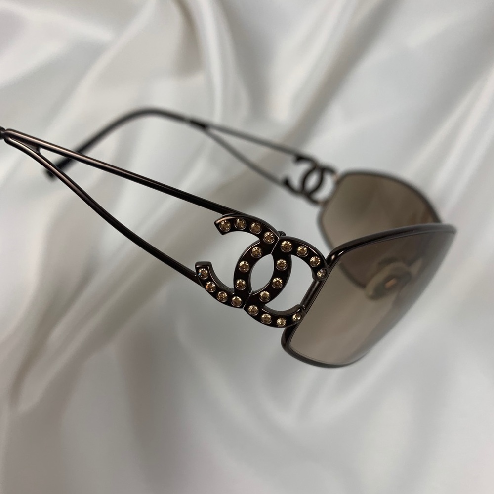 Chanel Bronze Rhinestone Sunglasses